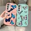 Case for Samsung Galaxy A21s A11 A14 A13 A15 A12 A52 A16 Soft Phone Cover A04 A06 A33 A03 A23 A05 A53 A22 Blue Butterfly