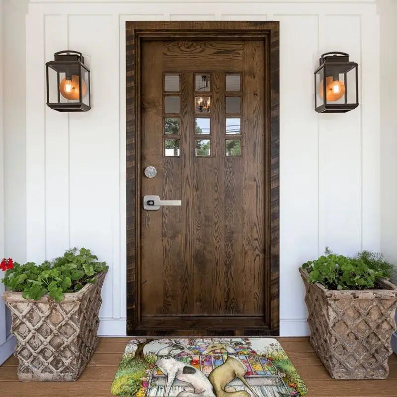 Personalized Vintage Whippet Greyhound Dog Doormat Mat Anti-Slip Hound Bath Kitchen Balcony Rug Carpet 40*60cm