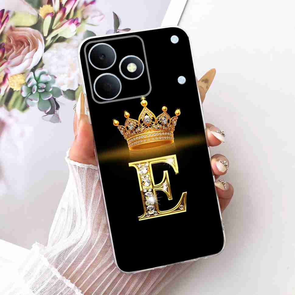 For Realme Note 80 4G RMX5388 Case New Letter Crown A-Z TPU Back Cover For Realme Note80 NOTE 80 4G Phone Protection Cases