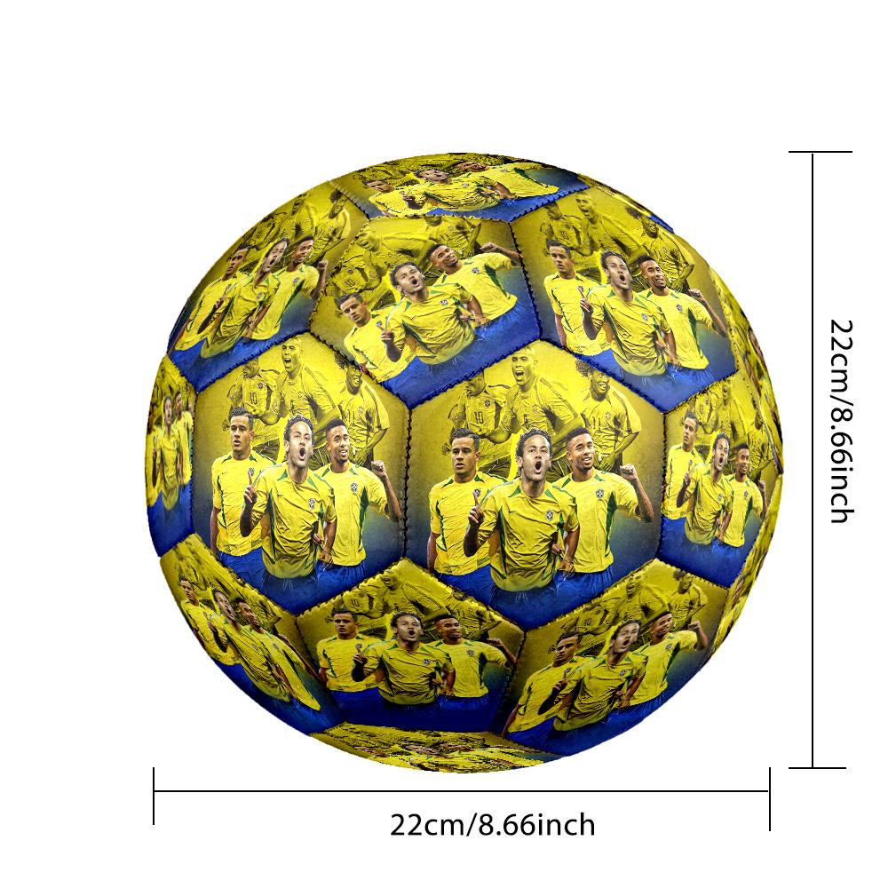 Brazil National Football Team Theme Soccer Ball Size 5 Soccer Ball Soft Touch Professional Training Football for Outdoor Sports