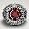Accessories1pc Fashion Ring, Red Synthetic Zircon Inlay, Simple Style, Multifunctional Ring Jewelry