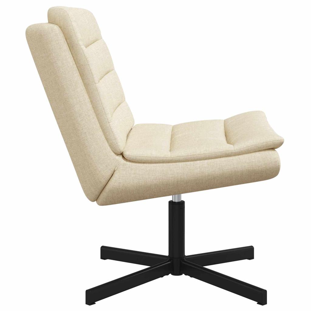 Swivel Chair Cream 63 x 75 x 76 cm Fabric