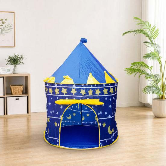 Kinderburg Zelt, Prinzessinnen Spielhaus für Mädchen, Indoor Outdoor Einfach Aufzubauen Spielzelt mit Stern Mond Design, Geburtstagsgeschenk für Kleinkinder