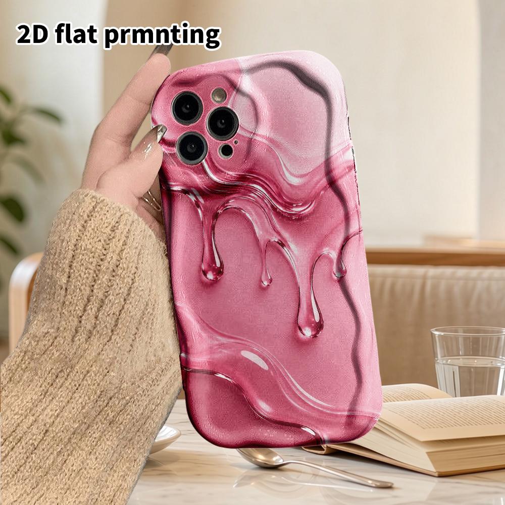 Phone Case: 2D Flat Design Suitable for iPhone 18, 17, 16, 15, 14, 13Pro Protective Cases, Couple Style, Glass Water Drop, Christmas and Halloween Gif