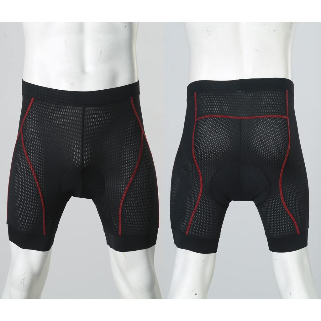Welkruz Cycling Inner Pants with Gel Pads for Bicycles and Road Cycling Men's Bikes, Jersey, WL-BB063 (Black/Red, L)