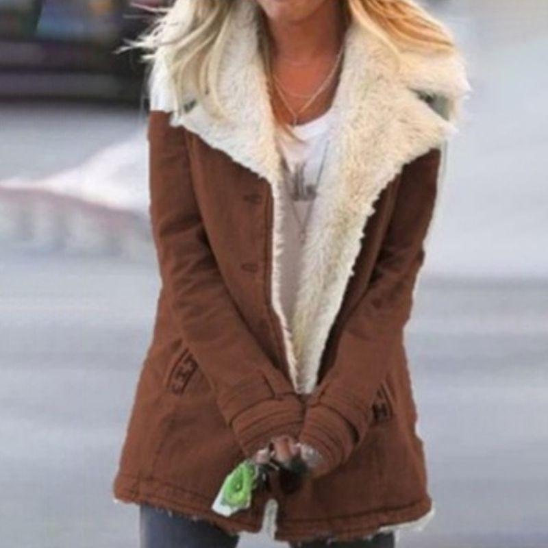 Plush Womens Warm Jacket Coats Ladies Outwear Casual Winter Overcoat Parka Jacket