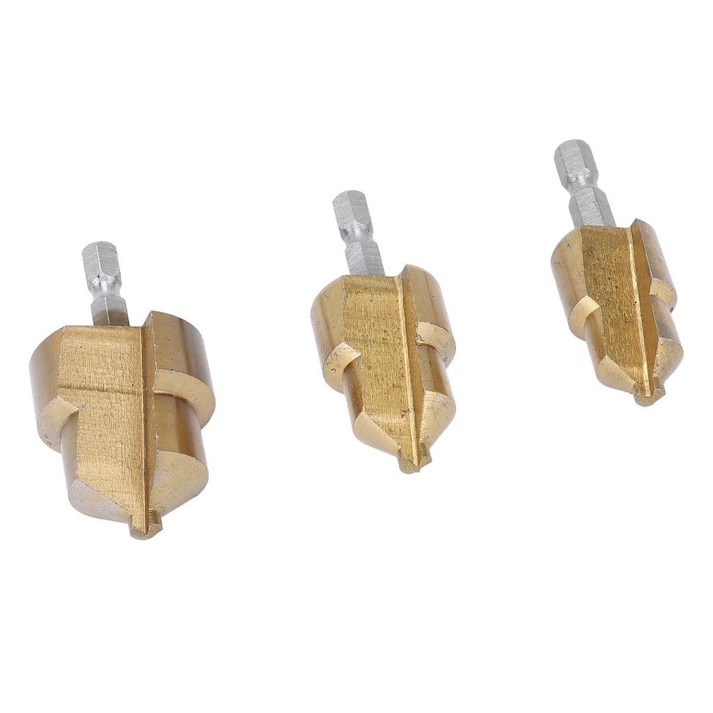 3 stk Ekspansjonsreparasjonsbor for PPR vannrør Rør Sekskantskaft Løfte Trinnvis Bor Rømmer