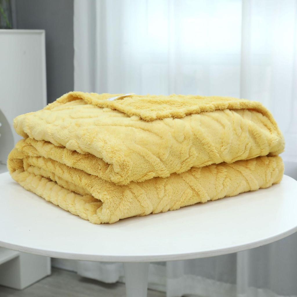 Autumn and Winter New High-gram Single-layer Double-sided Jacquard Tafu Fleece Shu Cotton Fleece Multi-functional Blankets