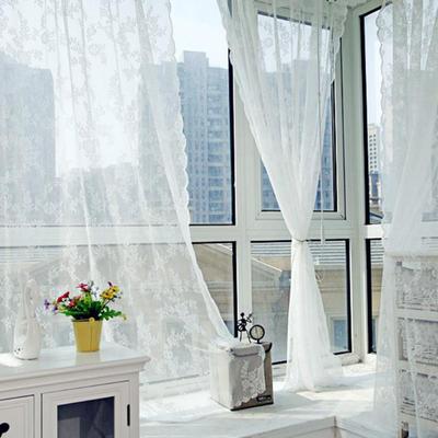 Yousheng 1 Scheibe Tüllvorhang, exquisiter romantischer dekorativer Polyester-Schlafzimmer-Wohnzimmer-Spitzen-Jacquard-Vorhang, Heimdekoration für Café