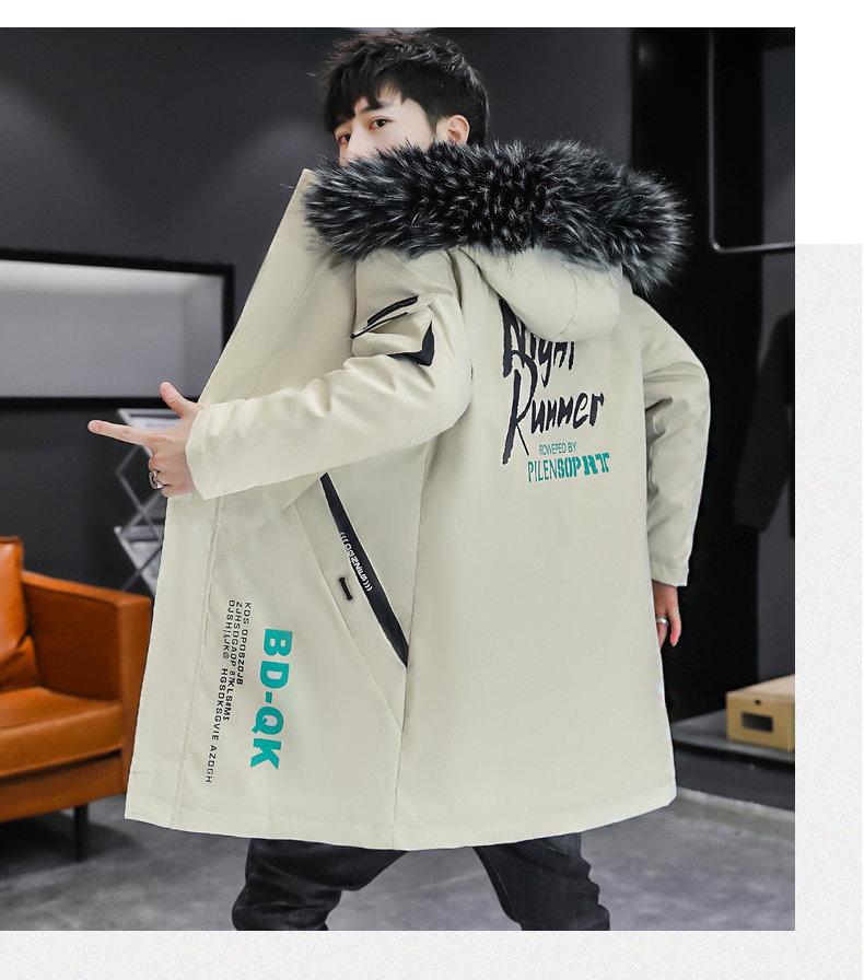 Parka d'hiver mi-longue en coton pour homme 2025: Vêtements d'extérieur épais, doublés de velours, chauds