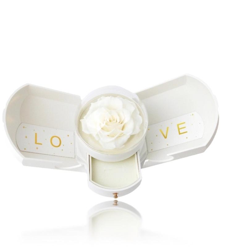 Forever Flower Jewelry Box Creative Flower Jewelry Box Necklace Storage Container for Wife's Special Occasion
