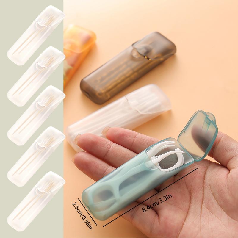 Tragbares Zahnstocheretui aus Kunststoff – transparenter Zahnstocherhalter für Reisen im Freien, Küchen- und Restaurantbedarf