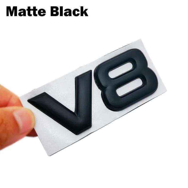 Metal Car Sticker V8 Rear Emblem Badge Decals Tail Trunk Sticker