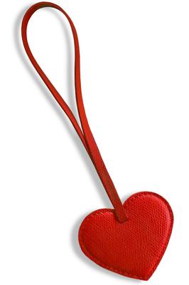 Heart-shaped Bag Charm Keychain with Red Leather Cord. Korean Style. Women's Bag Decoration. Stylish and Cute Leather Chain. A Great Gift for Women.