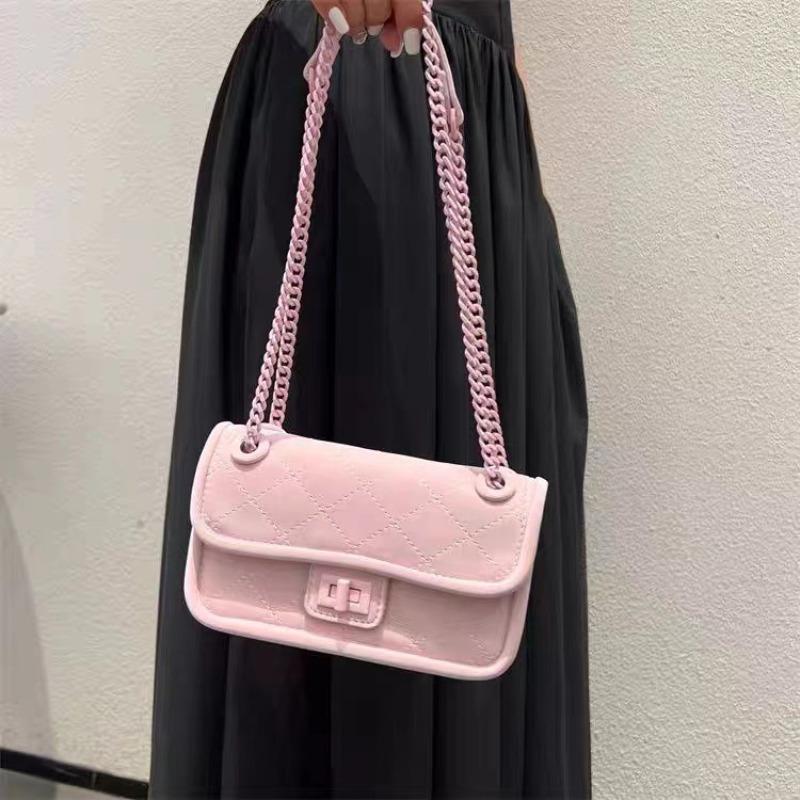Xiaoxiangfeng premium texture stray bag pink chain bag female, new Xiaoxiangfeng shoulder messenger bag розовый