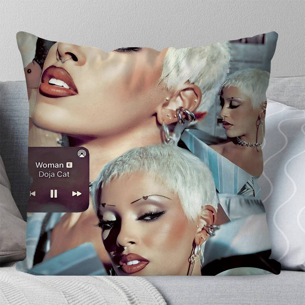 Singer D-Doja Cat Pillow Case Square Pillow Bedroom Sofa Leisure Comfort Cushion Car Living Room Home Decoration