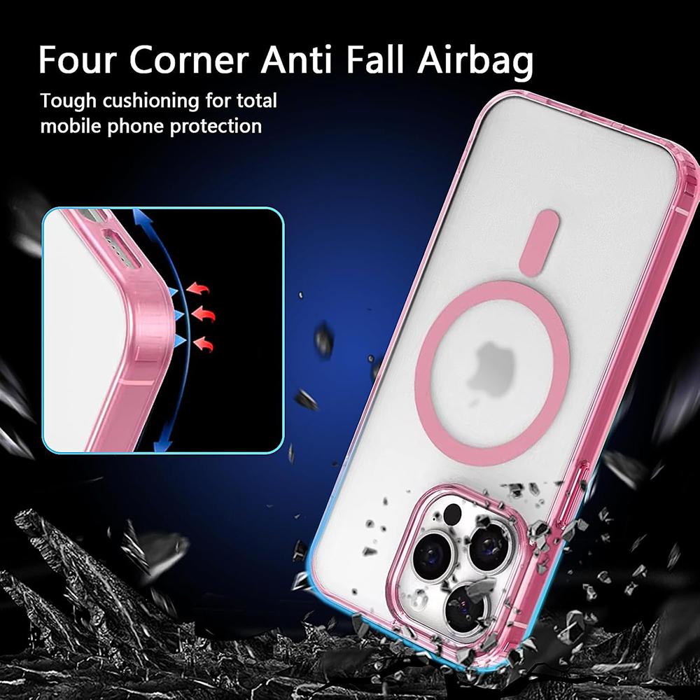Strong Magnetic For Magsafa Hybrid Case For  iPhone 16 15 14 13 12 11 Pro Max Plus Mini Candy Color Matte Hard PC Cover Silicone