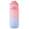 600ml Fitness Sport Wasserflasche Farbverlauf Motivations-Wasserflasche mit Trinkzeiten für Outdoor-Sport Fitness