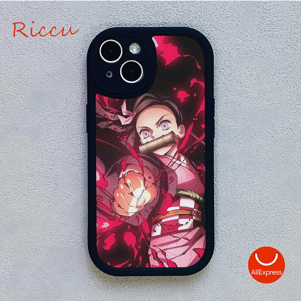 Anime Demon Slayer Kamado Nezuko Pouzdro na telefon pro Iphone 14 13 11 12 Pro MAX 12 MiNi 7 8 plus XS XR Jehněčí kůže Ochranné kryty