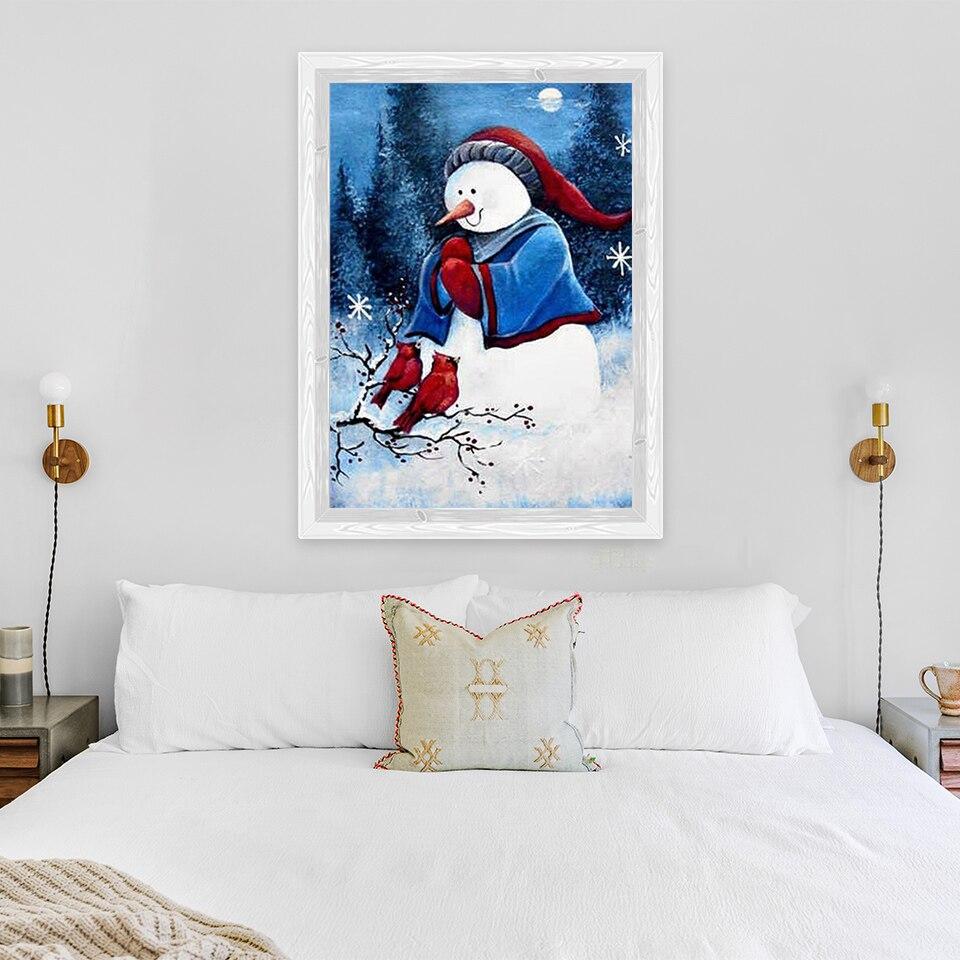 Novo 5D DIY Pintura Diamante Boneco de Neve Bordado Diamante Natal Ponto Cruz Rodada Completa Broca Artesanato Decoração de Casa Arte Presente
