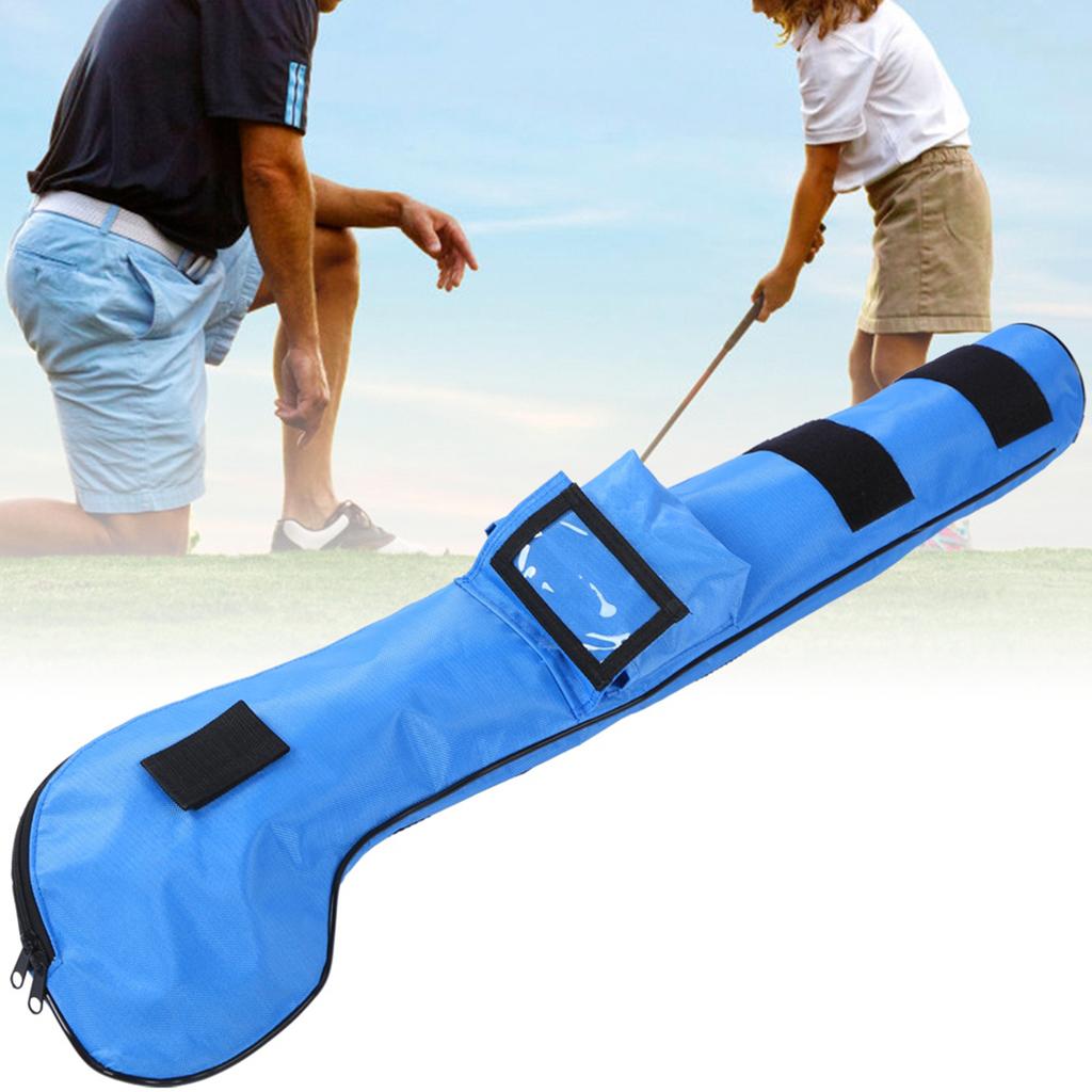 Nylon Portable Waterproof Children Soft Foldable Golf Club Bag for Outdoor Practice TrainingBlue