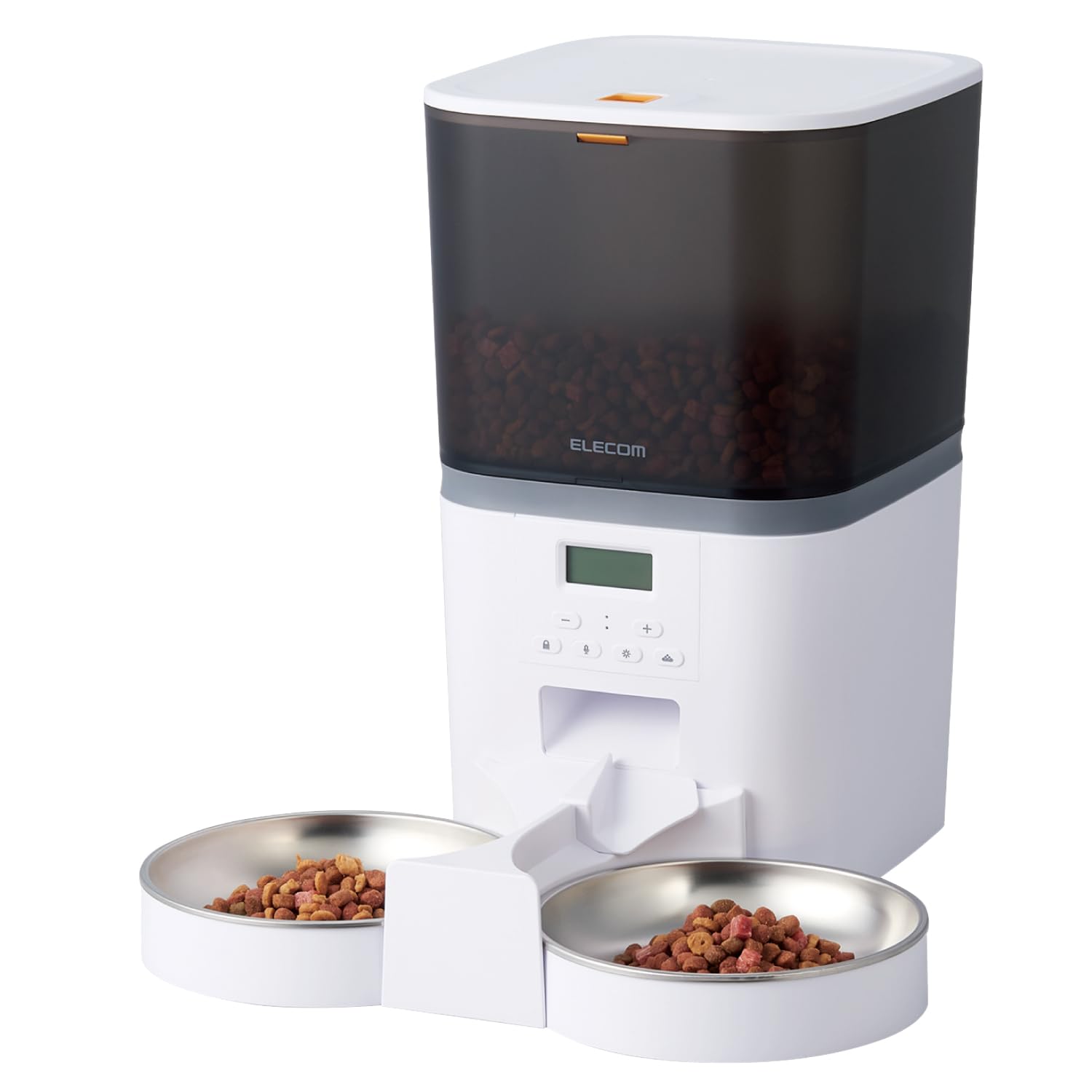 

ELECOM Automatic Pet Feeder for Cats and Small to Medium 6L with Timer and Recording Up to 6 Feedings per Lid Desiccant Stainless 2 320mm x 355mm x белый