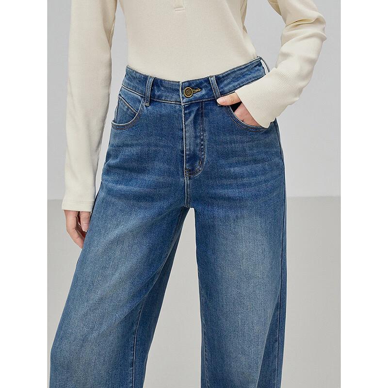 INMAN Vintage Elastic Straight Leg Jeans for Women
