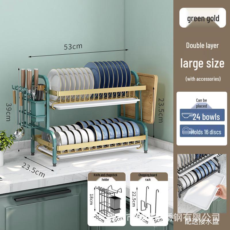 Multi-functional Kitchen Storage and Draining Rack for Bowls, Plates, Utensils, and Chopsticks