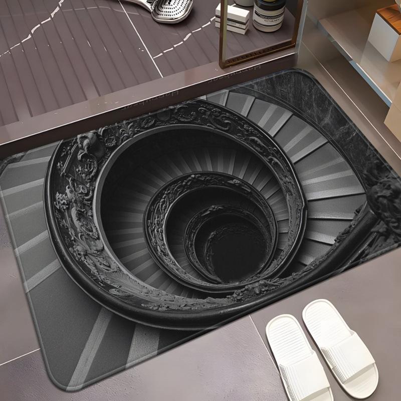 3D Stereoscopic Vision Floor Mat, Entrance Foyer Carpet, Dirt-resistant and Easy-to-maintain Crystal Velvet Floor Mat