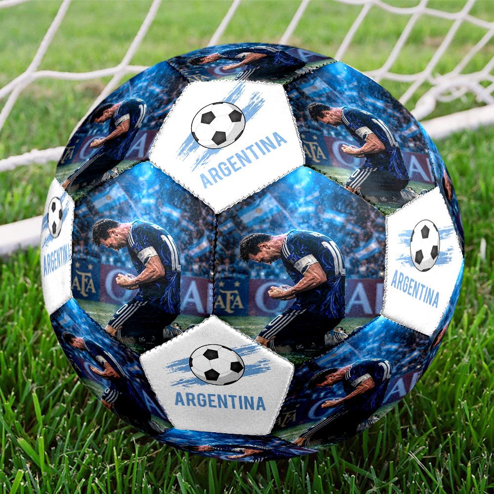 Messi 10 Number Argentina'S World Cup Glory Size 5 Soccer Ball Machine Sewn Indooroutdoor Training And Matches Perfect Commemorative Gift For Soccer L