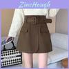 Classic Cotton Blend High Waist Short Skirt With Embroidered Design For Spring Fashion Women