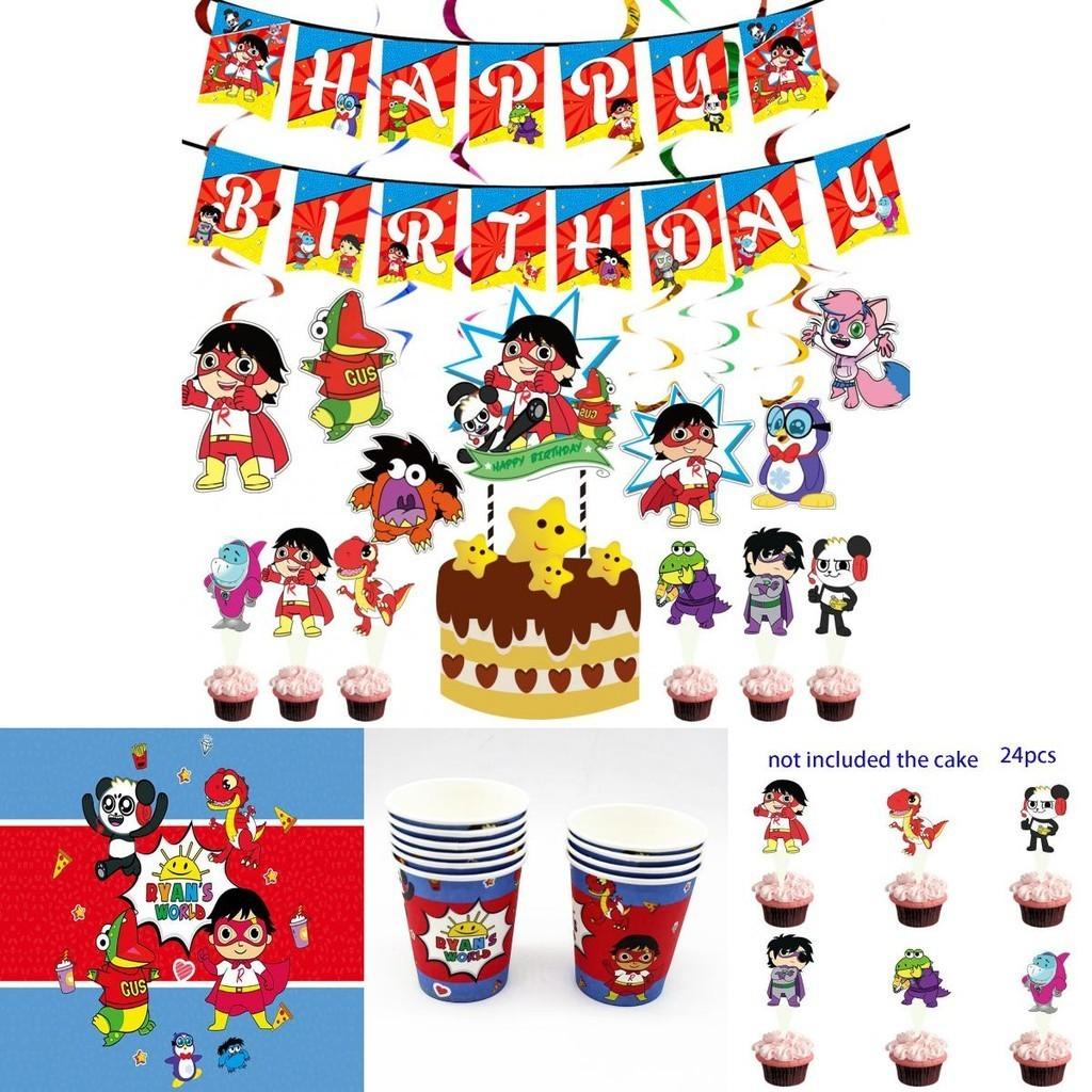 Party Ryans Decoration Tableware Paper Plate Banners Birthday Kids