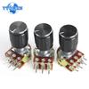 5Set WH148 Potentiometer Kit 15MM Linear Taper Rotary Potentiometers Resistor 6Pin with Knob Cap B1K 2K 10K 20K 50K 100K 500K 1M