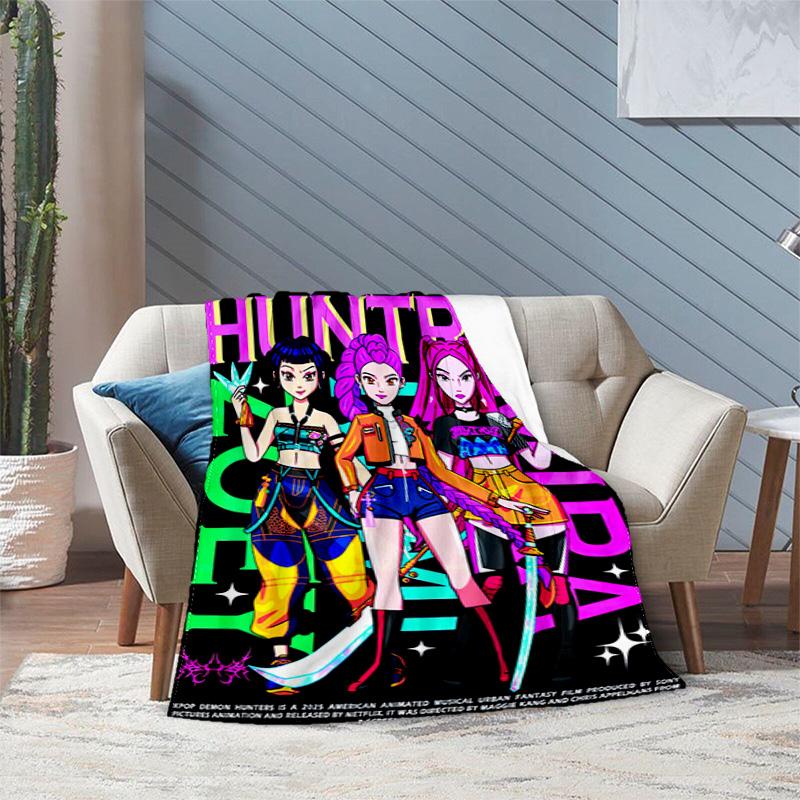 Kpop Demon Hunters Blanket Suitable All Seasons Soft Comfortable Sofa Office Home Blanket Holiday Birthday Gift Blanket Home Decor Camping Trip