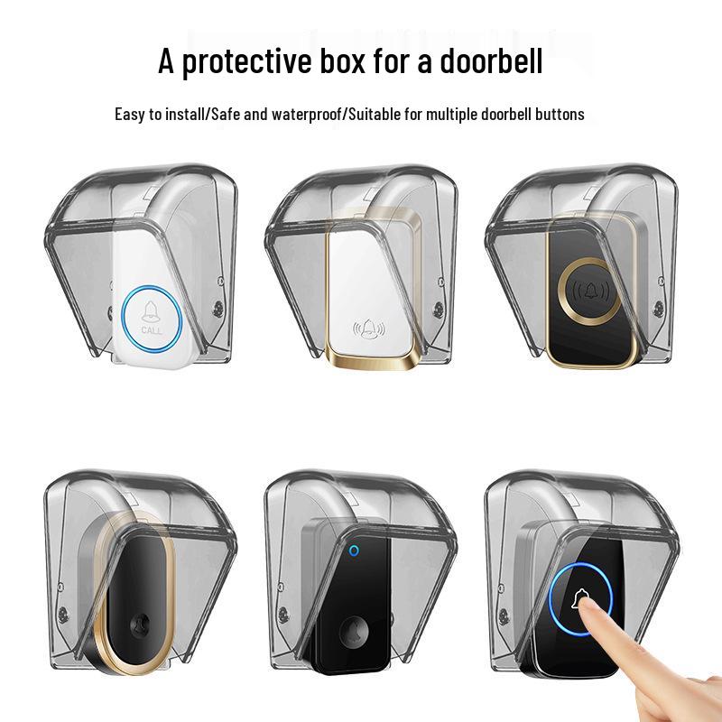 Transparent Waterproof Wireless Doorbell Switch Rain Cover for Outdoor Use