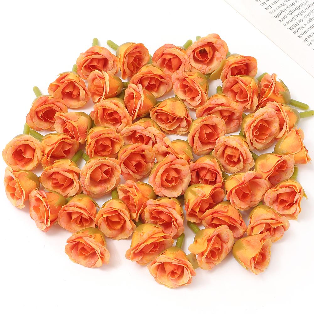 10/40Pcs Rose Artificial Flowers 2CM Fake Flowers Home Room Decor Garden Wedding Decoration DIY Scrapbook Garland Gift Accessory
