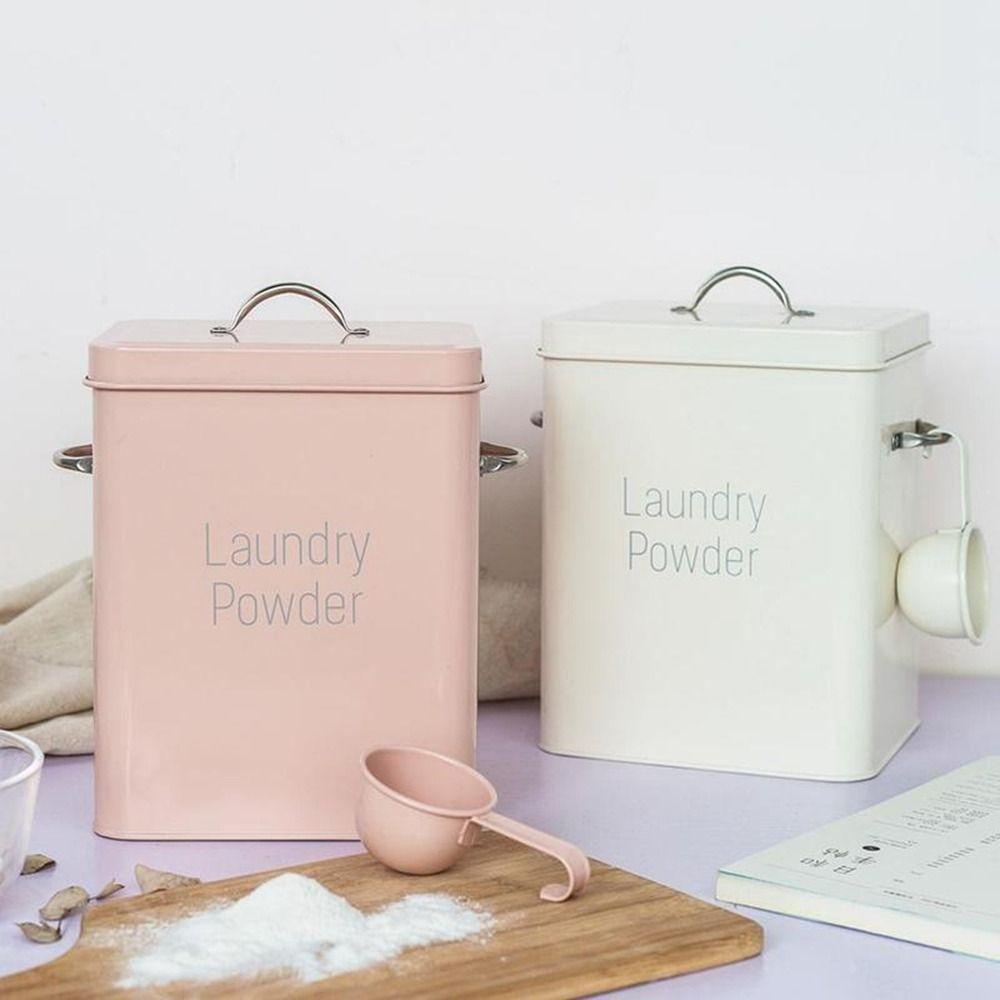 Lid Tin Box Covered Removable Sealed Box Washing Powder Box Washing Dispenser Laundry Container