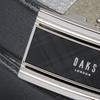Daks Black Check Pattern Crystal Buckle Leather Automatic Belt Dbbe6e784bk