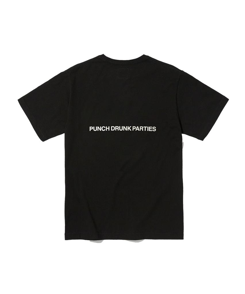 PUNCH DRUNK PARTIES Circle Logo Narrow Tee (Black)