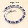 Royal Blue Semi-Precious Silver Color Jewelry Set for Women Includes Bracelet Earrings Ring Classic for Wedding Engagement