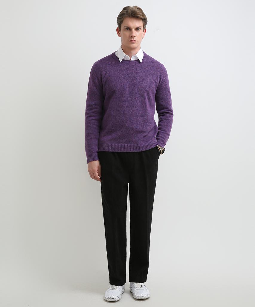 Seuteulaikeu Fine Blend Classic Crew Neck Knit (Violet)