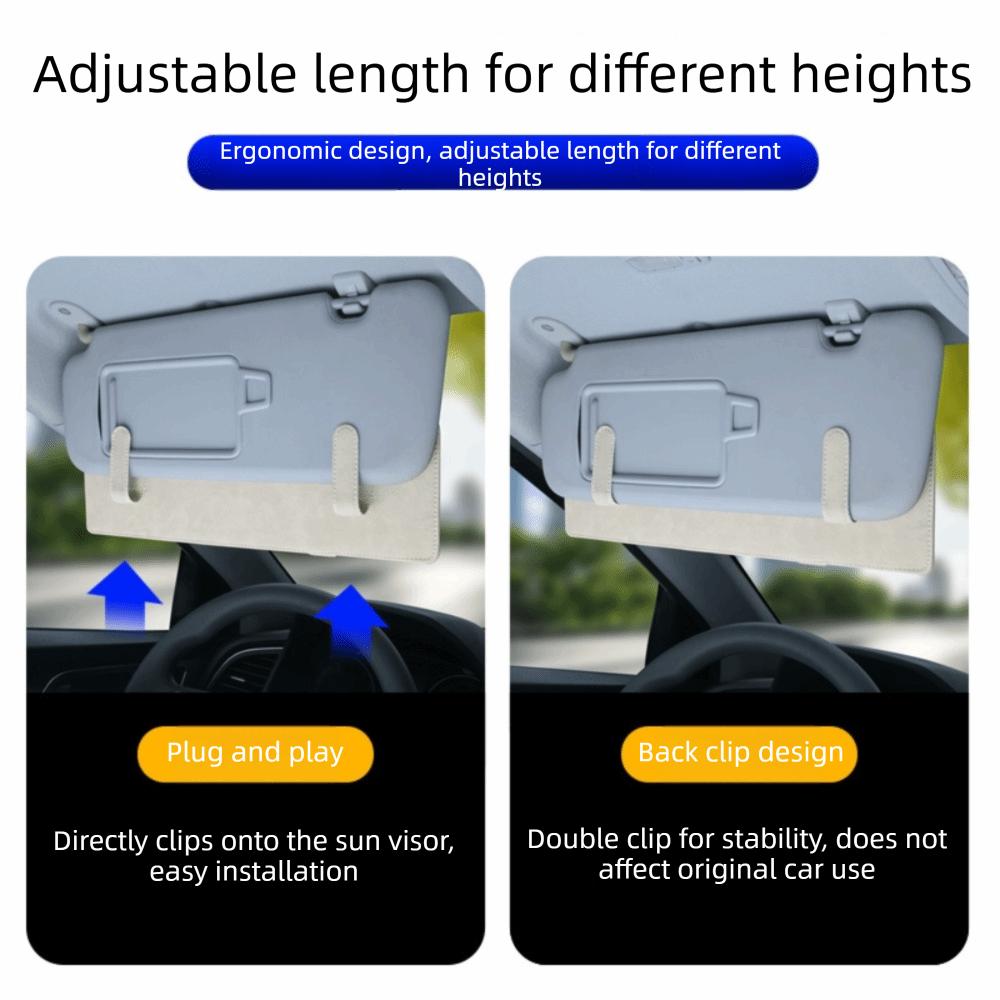 Anti Glare Car Sun Visor Suede Polarized Visor Eyewear Holder Clip Safe Driving Experience