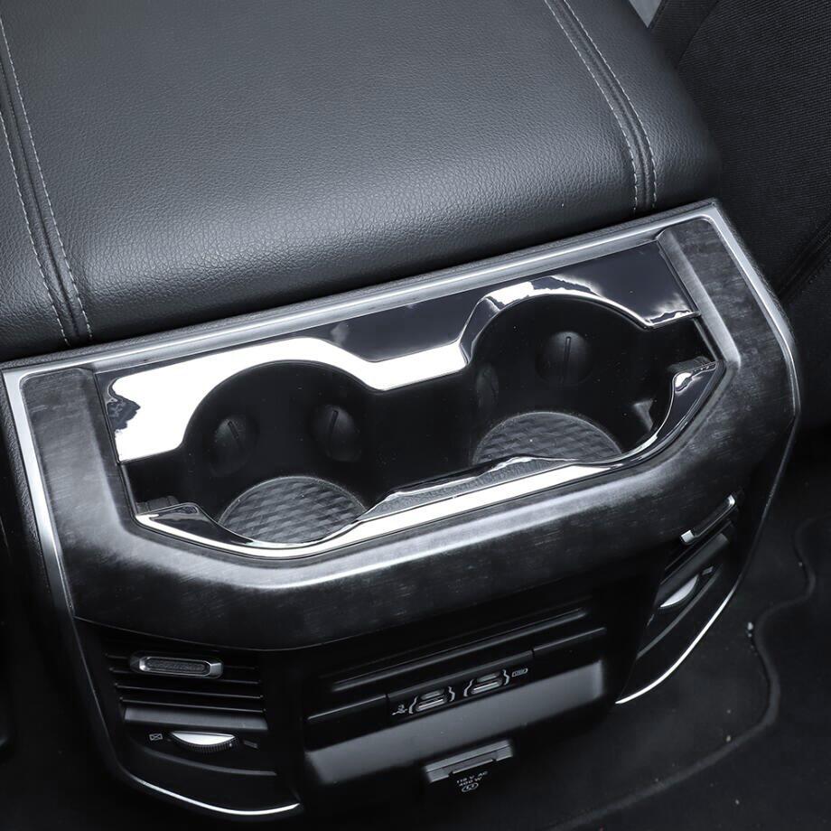 Car Rear Water Cup Holder Cover Trim For Dodge RAM 1500 19-24 Accessories Chrome