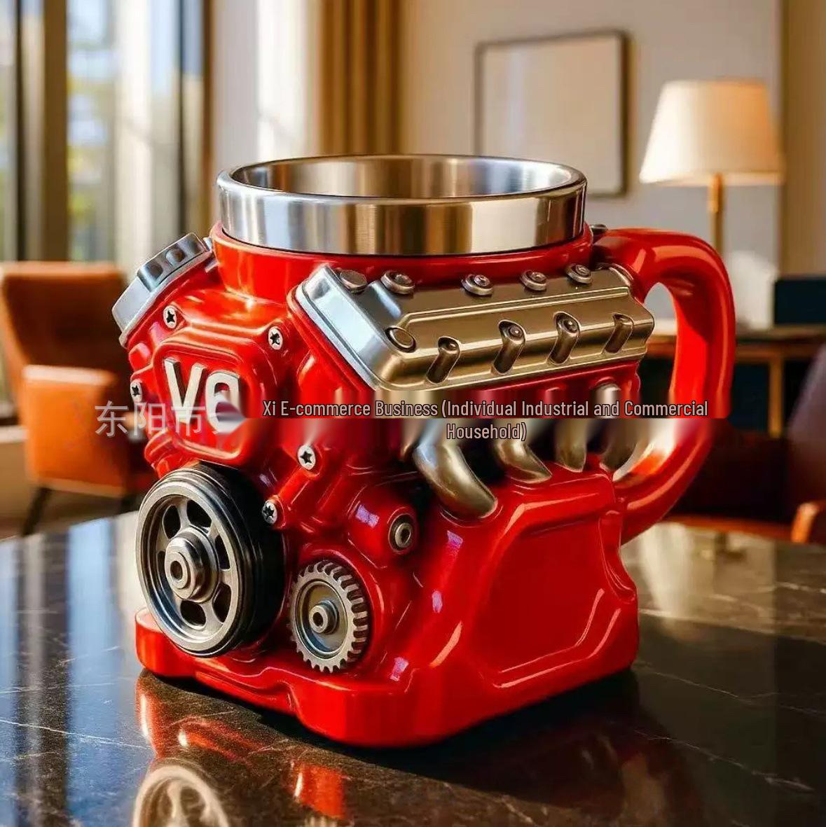 

V8 Engine 3D Stainless Steel Resin Mug 300ml