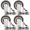 4Pcs TPR Mute 360 Degree Rotating Universal Casters Wheels Replacement for Home Chair Furniture