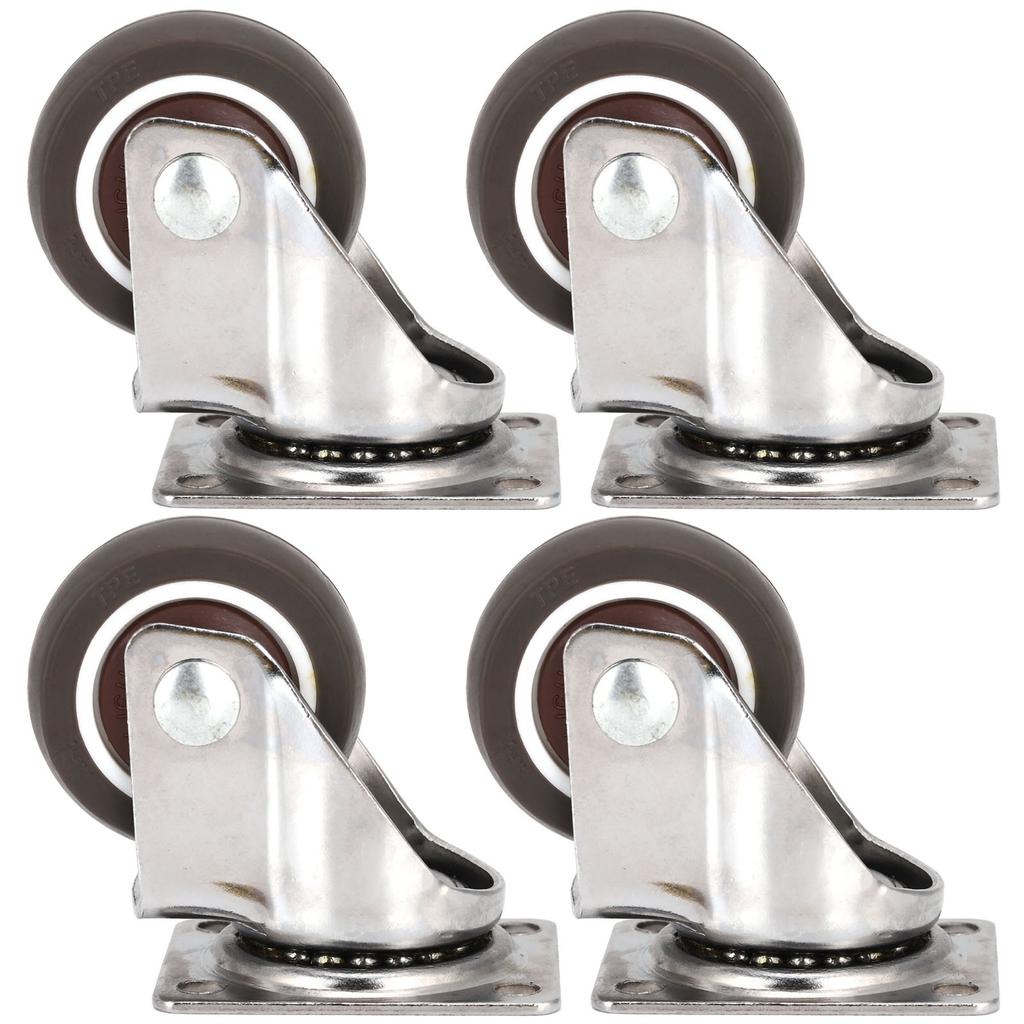 4Pcs TPR Mute 360 Degree Rotating Universal Casters Wheels Replacement for Home Chair Furniture