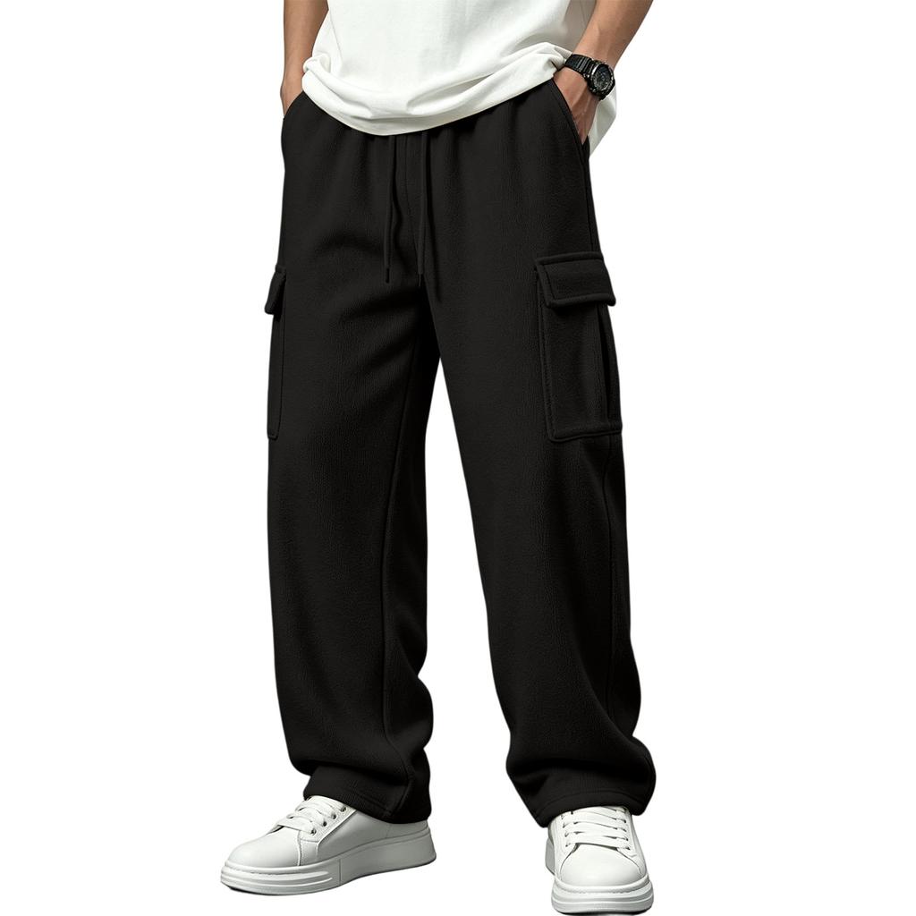 Men's Sweatpants, Casual Loose Fit Straight Leg with Multi Pockets, Plus Size, Everyday Wear