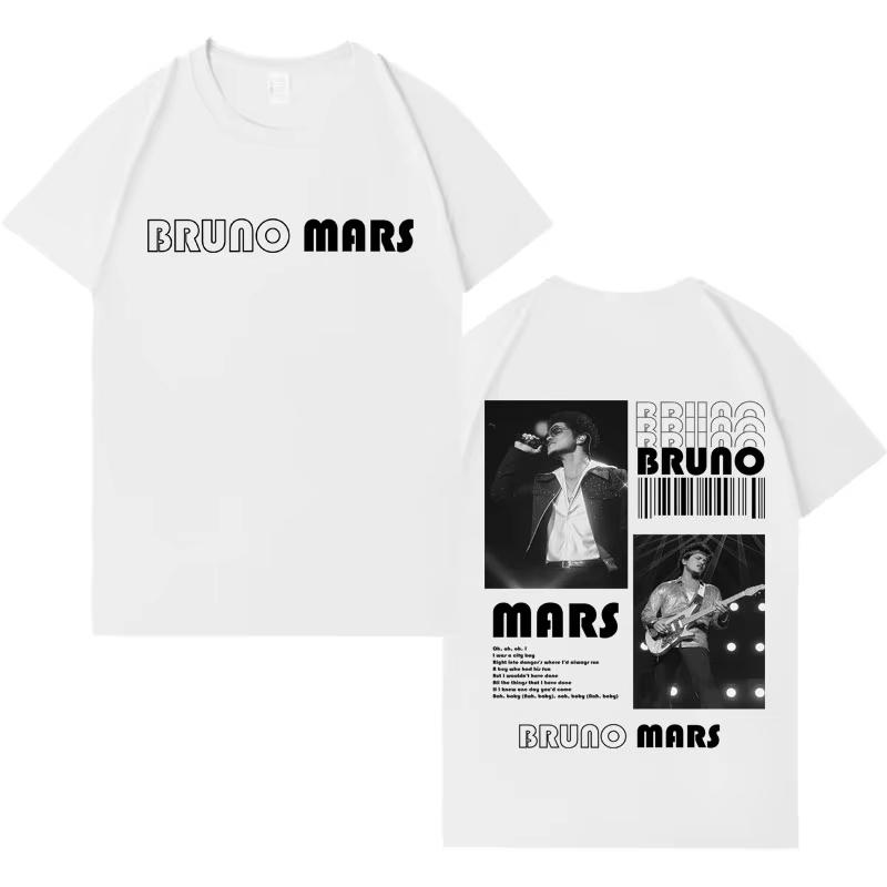 2026 Tričko Bruno Mars Pánské Dámské Pop Ležérní Krátký Rukáv Pánské Estetické Vysoce Kvalitní Gotické Kulatý Výstřih Vrchol Fanouškovský Dárek