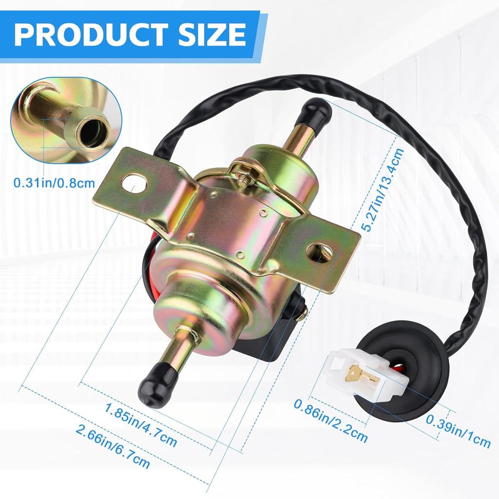 EP-500-0 Fuel Pump Electrical Replacement for 12585-52030 15231-52030 15231-52033 68371-51210 Yanmar Cub Cadet Kubota B6000 G3200 G4200 G5200 G6200