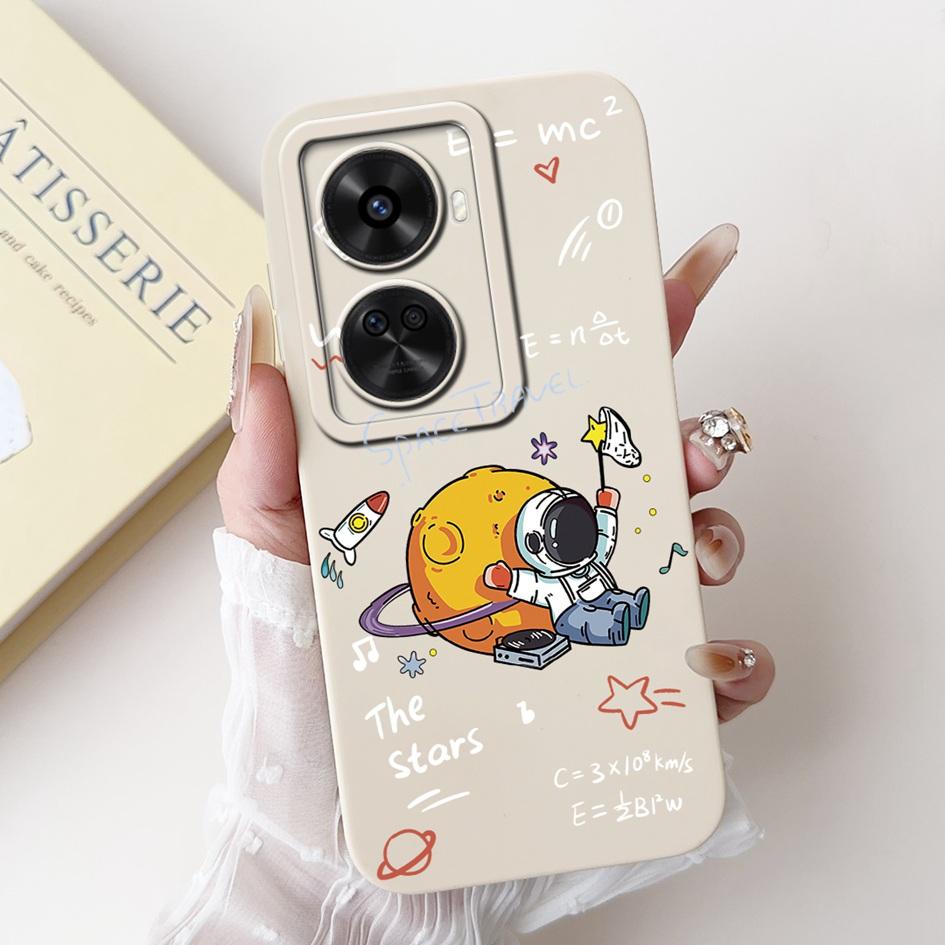 Für Huawei nova 12 SE 2024 Hülle BNE-LX1 Stoßfeste Abdeckung Niedlicher Astronauten-Cartoon Mattes Funda auf Huawei Nova12 SE Quadratischer Schutz